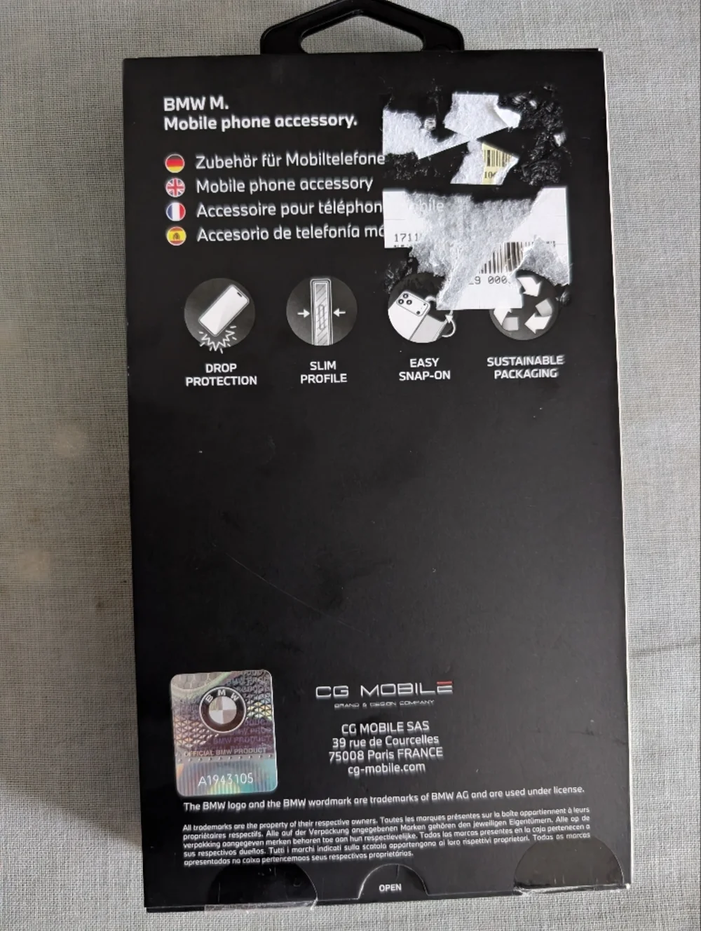 NWT iPhone 17 Pro Max BMW M Black Carbon-Style Case